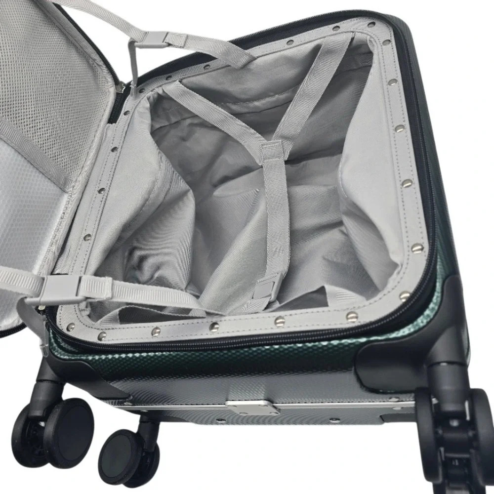 Hanke 16in Underseat Carry‎ On Luggage Hardshell Top Opening 26.2L Dark Green